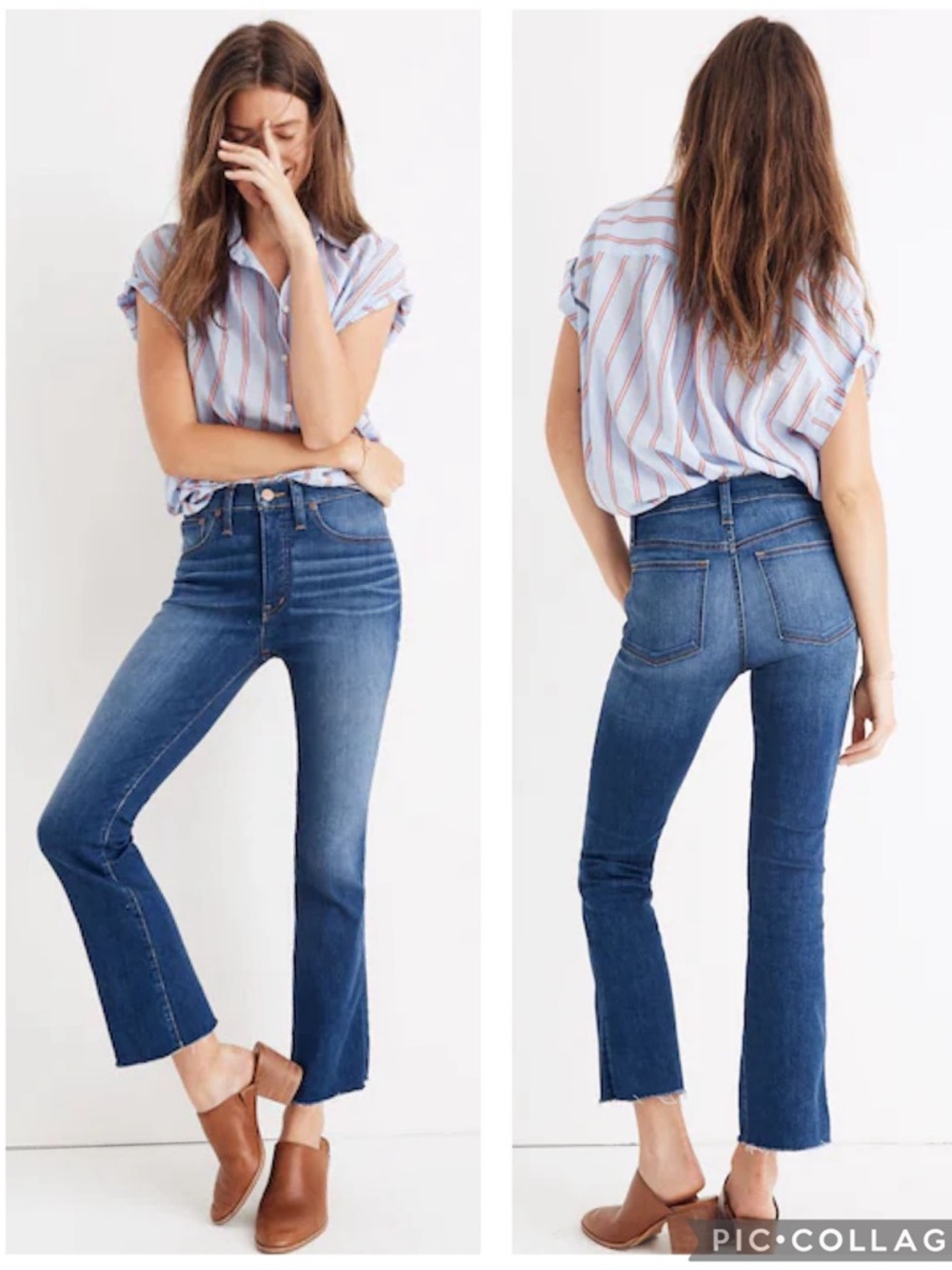 EUC Madewell Cali Demi-Boot Frayed Hem Jeans in Marco Wash